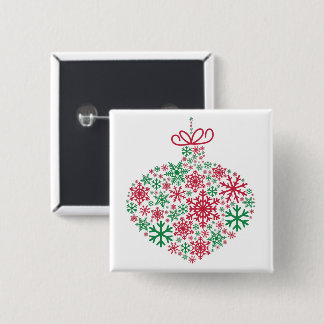 Merry Christmas Winter Snowflake Pattern 15 Cm Square Badge