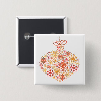 Merry Christmas Winter Snowflake Pattern 15 Cm Square Badge