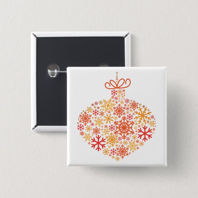 Merry Christmas Winter Snowflake Pattern 15 Cm Square Badge (Front & Back)