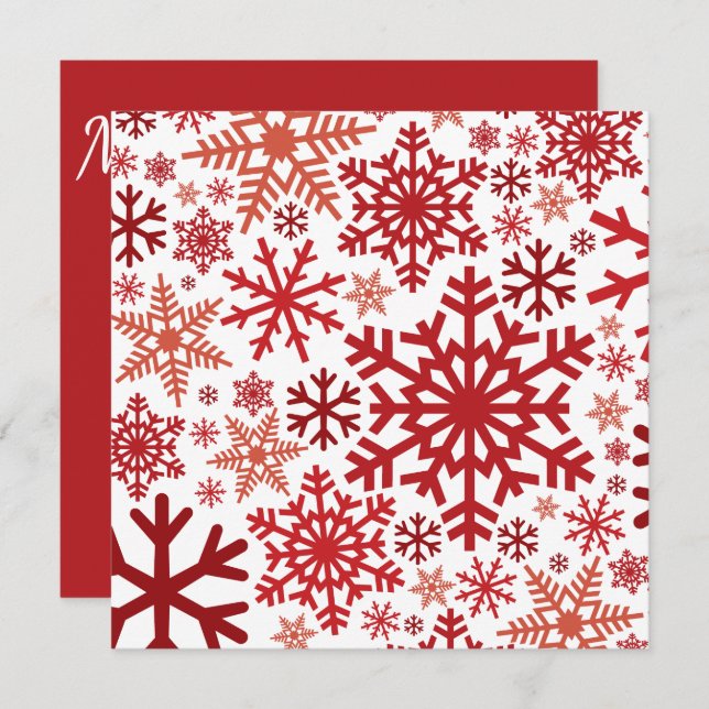 Merry Christmas Winter Snowflake Pattern Invitation (Front/Back)