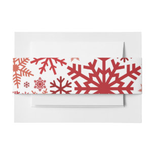 Merry Christmas Winter Snowflake Pattern Invitation Belly Band