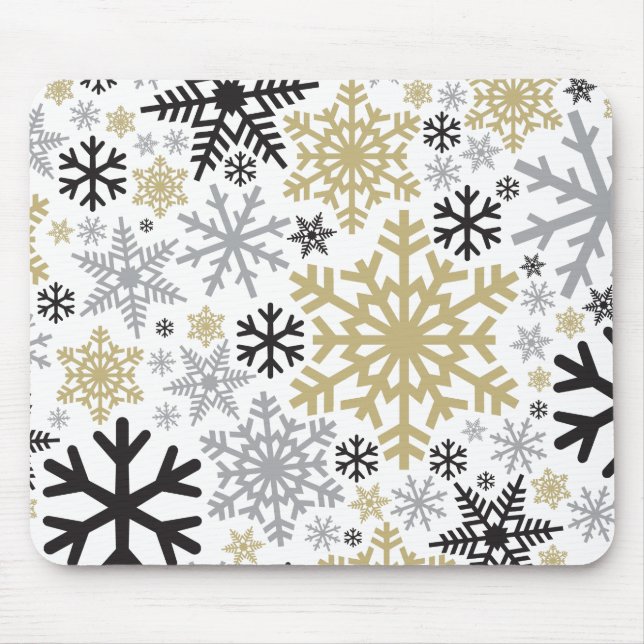 Merry Christmas Winter Snowflake Pattern Mouse Mat (Front)