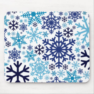 Merry Christmas Winter Snowflake Pattern Mouse Mat