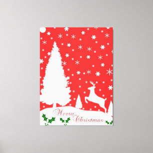 Merry Christmas Winter Snowflakes Canvas Print