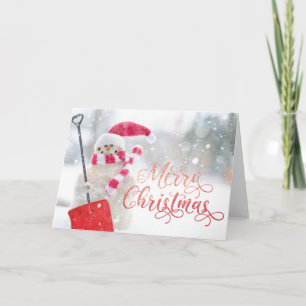 Merry Christmas Winter Snowman Greeting Card