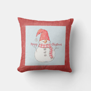 Merry Christmas Winter Snowman Year Keepsake  Cushion