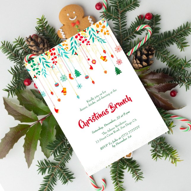 Merry Christmas Winter Stockings Holiday Party Invitation (Creator Uploaded)