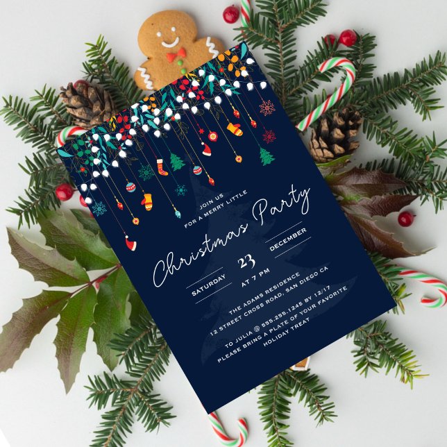 Merry Christmas Winter Stockings Holiday Party Invitation (Creator Uploaded)
