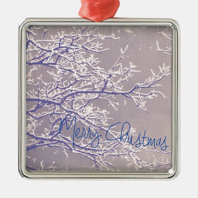 Merry Christmas Winter Tree Branches Metal Tree Decoration (Front)