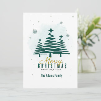 Merry Christmas Winter Tree minimalistic  Holiday Card