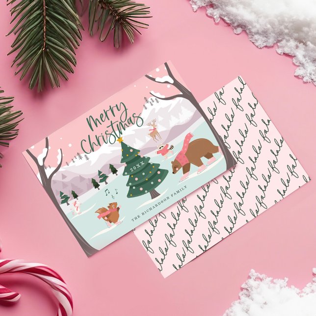 Merry Christmas Winter Wonderland Woodland Animals Holiday Card (Merry Christmas Winter Wonderland Woodland Animals Holiday Card)
