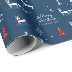 Merry Christmas Winter Woodland Personalised Wrap Wrapping Paper