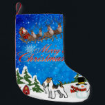 Merry Christmas Wire Fox Terrier Small Christmas Stocking<br><div class="desc">Stop Santa in his tracks this year with a fabulous one-of-a-kind Merry Christmas Wire Fox Terrier stocking. Made from bright and vividly printed polyester,  these stockings are too pretty for coal.</div>