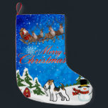 Merry Christmas Wire Fox Terrier Small Christmas Stocking<br><div class="desc">Stop Santa in his tracks this year with a fabulous one-of-a-kind Merry Christmas Wire Fox Terrier stocking. Made from bright and vividly printed polyester,  these stockings are too pretty for coal.</div>