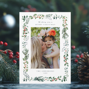 Merry Christmas Wish Photo Holiday Card