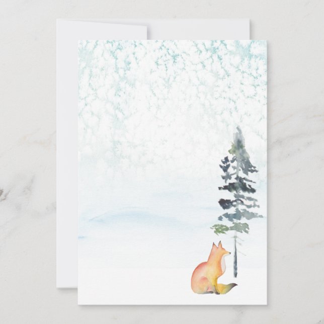 Merry Christmas Wishes Blank Fox Card (Front)