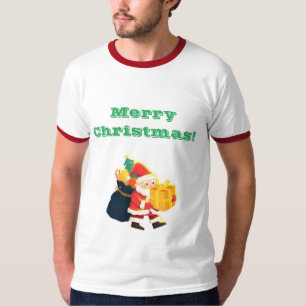 Merry Christmas Wishes Create own text Ringer Cool T-Shirt