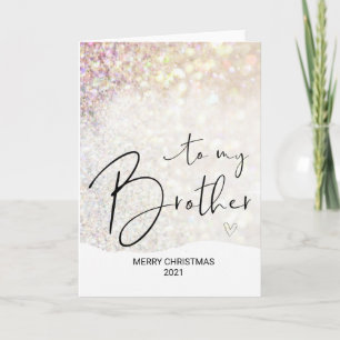 Merry Christmas Wishes For My Brother Gold  Xmas Card