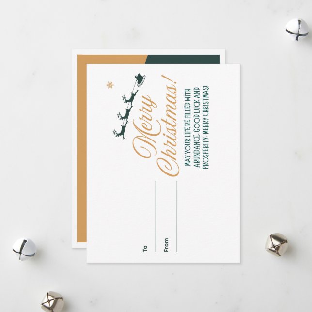 Merry Christmas wishes Holiday Card (Front/Back In Situ)
