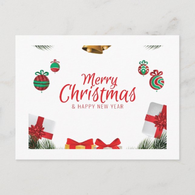 Merry Christmas wishes Holiday Postcard (Front)