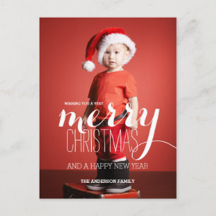 Merry Christmas Wishes Holiday Postcard