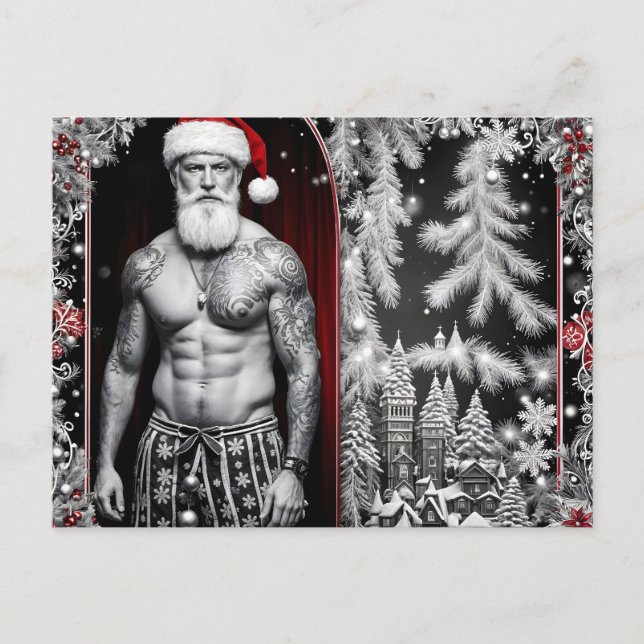 Merry Christmas wishes Santa Postcard (Front)
