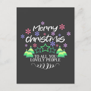 Merry Christmas Wishes Saying quote Holiday Postcard