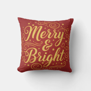 Merry Christmas Wishes to Brighten   Throw Pillow