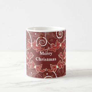 Merry Christmas wishes with bows and stars Coffee Mug