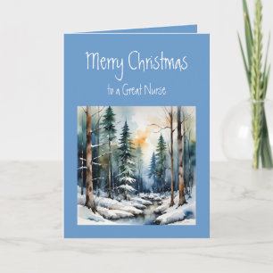 Merry Christmas Wishes Wonderful Nurse Card
