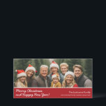 Merry Christmas with 1 horizontal panoramic photo Holiday Card<br><div class="desc">Merry Christmas and Happy New Year! Customise this with 1 photo and family name. Includes an option to add the first names of your family members.</div>