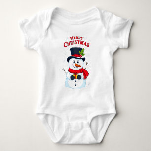 Merry Christmas with a Magical Snowman Baby Bodysuit