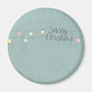 Merry Christmas with a String of Ornaments Magnet