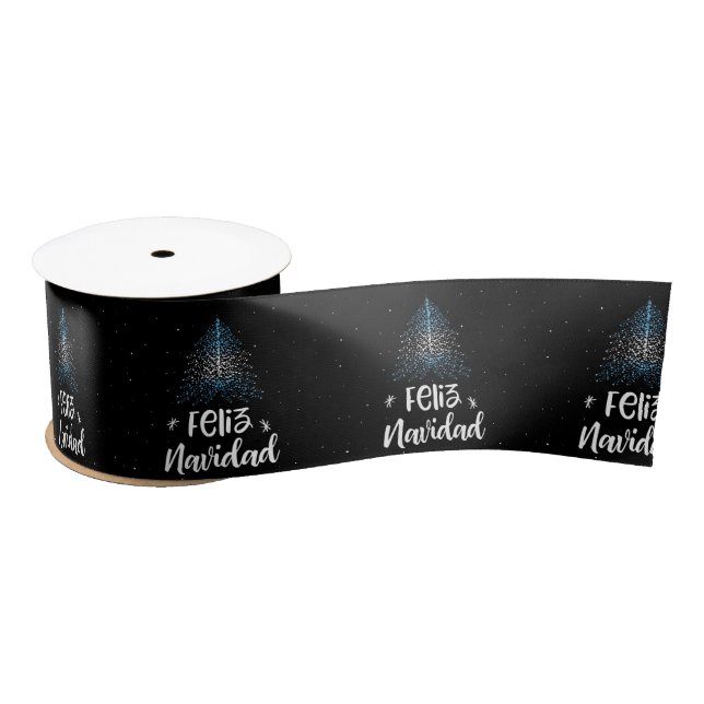 Merry Christmas with Argentina flag Satin Ribbon (Spool)