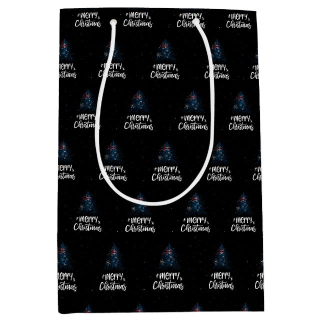 Merry Christmas with Australia flag Medium Gift Bag (Front)