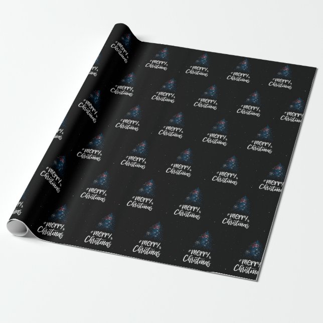 Merry Christmas with Australia flag Wrapping Paper (Unrolled)