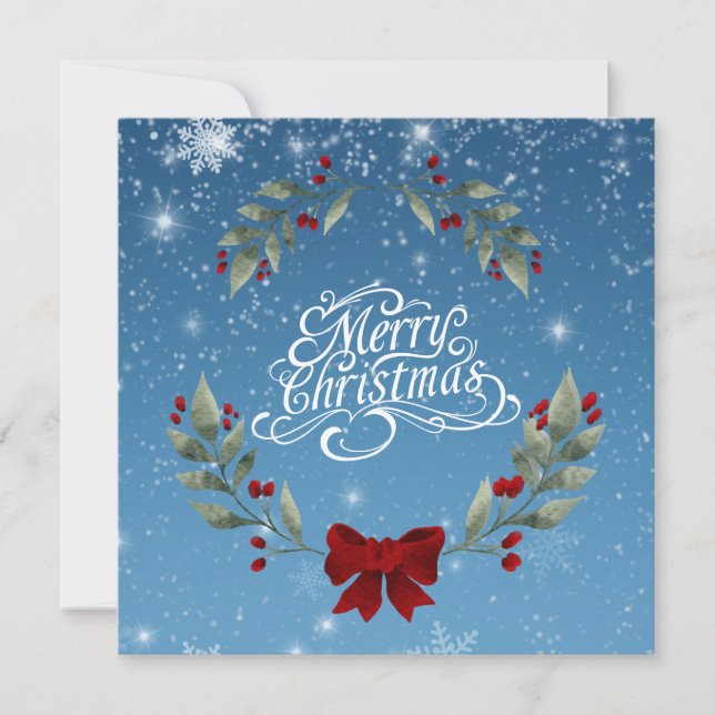 Merry Christmas with Bible Verse Holiday Card (Front)