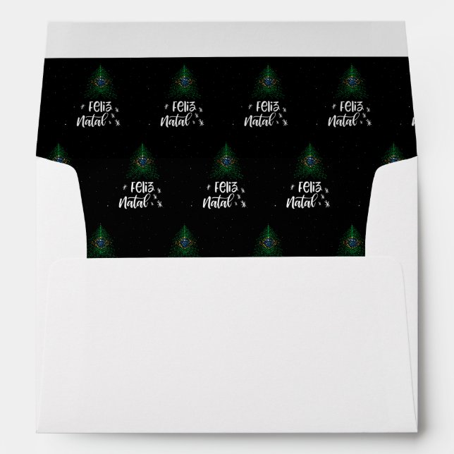 Merry Christmas with Brazil flag Envelope (Back (Bottom))