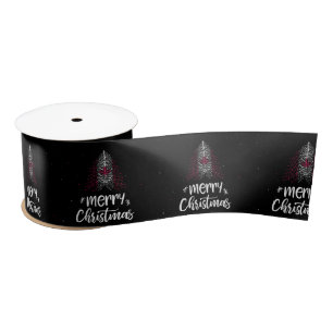 Merry Christmas with Canada flag Satin Ribbon
