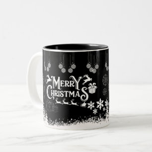 merry Christmas with Candy Canes Gifts Two-Tone Coffee Mug