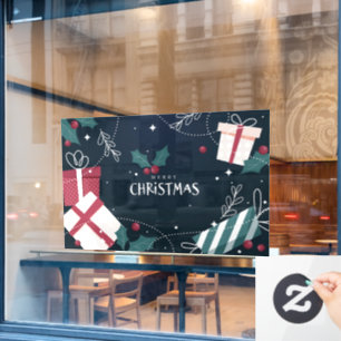 Merry Christmas with Christmas Gifts Window Cling
