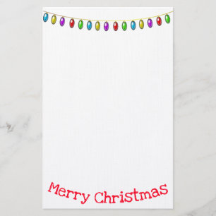 Merry Christmas with Christmas Lights Stationery