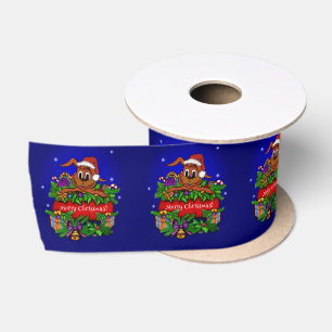 Merry Christmas with Christmas Rabbit Satin Ribbon