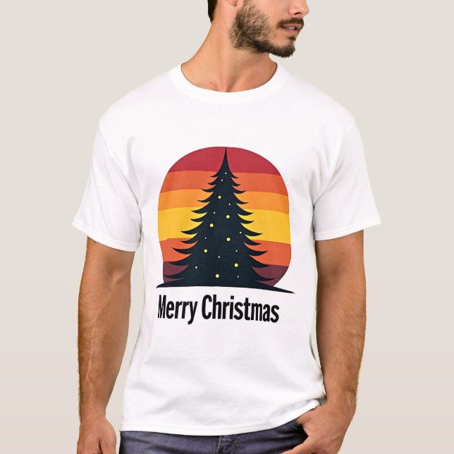 Merry Christmas with Christmas tree T-Shirt (Front)