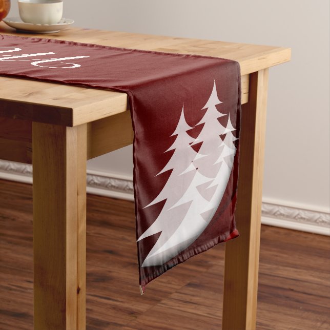 Merry Christmas with Christmas Trees Long Table Runner (In Situ)
