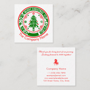 Merry Christmas with Company name Square Business Card