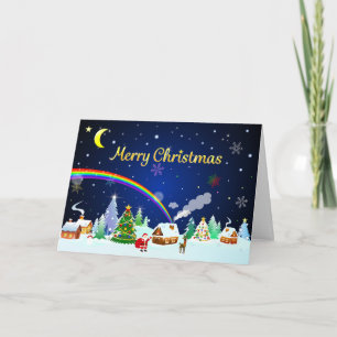 Merry Christmas with Crescent Moon Card