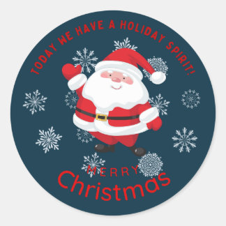 Merry christmas with Cute Santa Classic Round Sticker