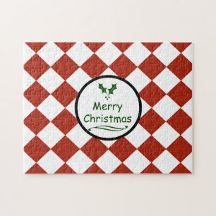 Merry Christmas with diamond pattern Jigsaw Puzzle