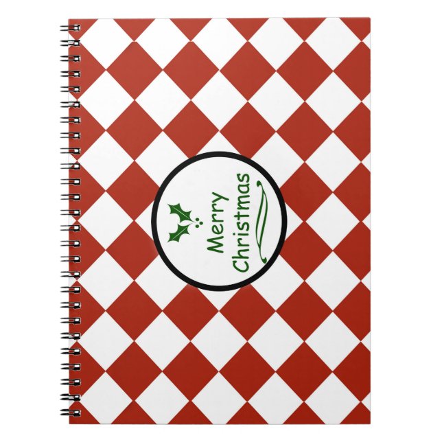 Merry Christmas with diamond pattern Notebook (Front)